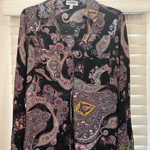 Express Portofino black paisley shirt